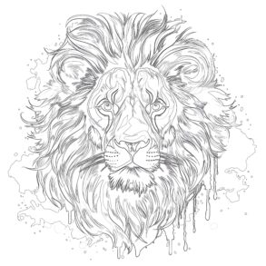 Adult Coloring Lion