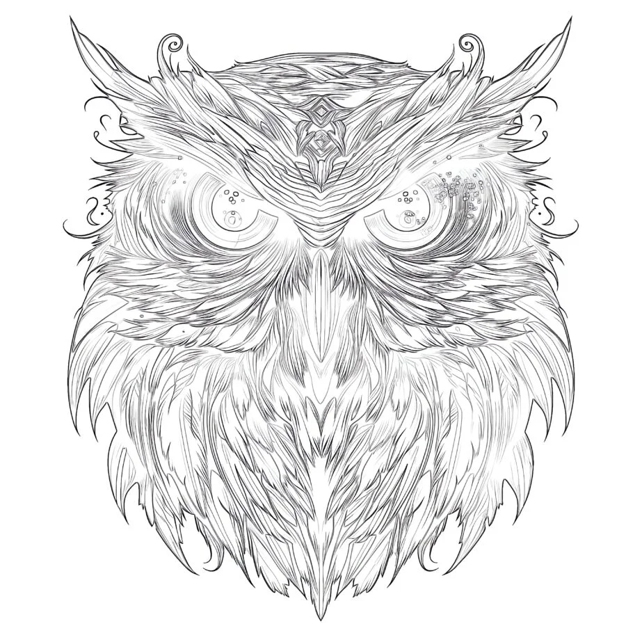 Adult Coloring Owl Page | Coloring Pages Mimi Panda