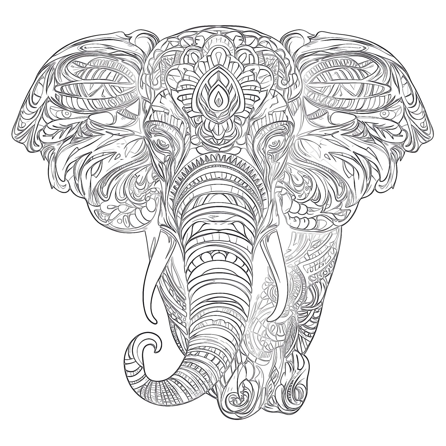 Adult Coloring Page Elephant 