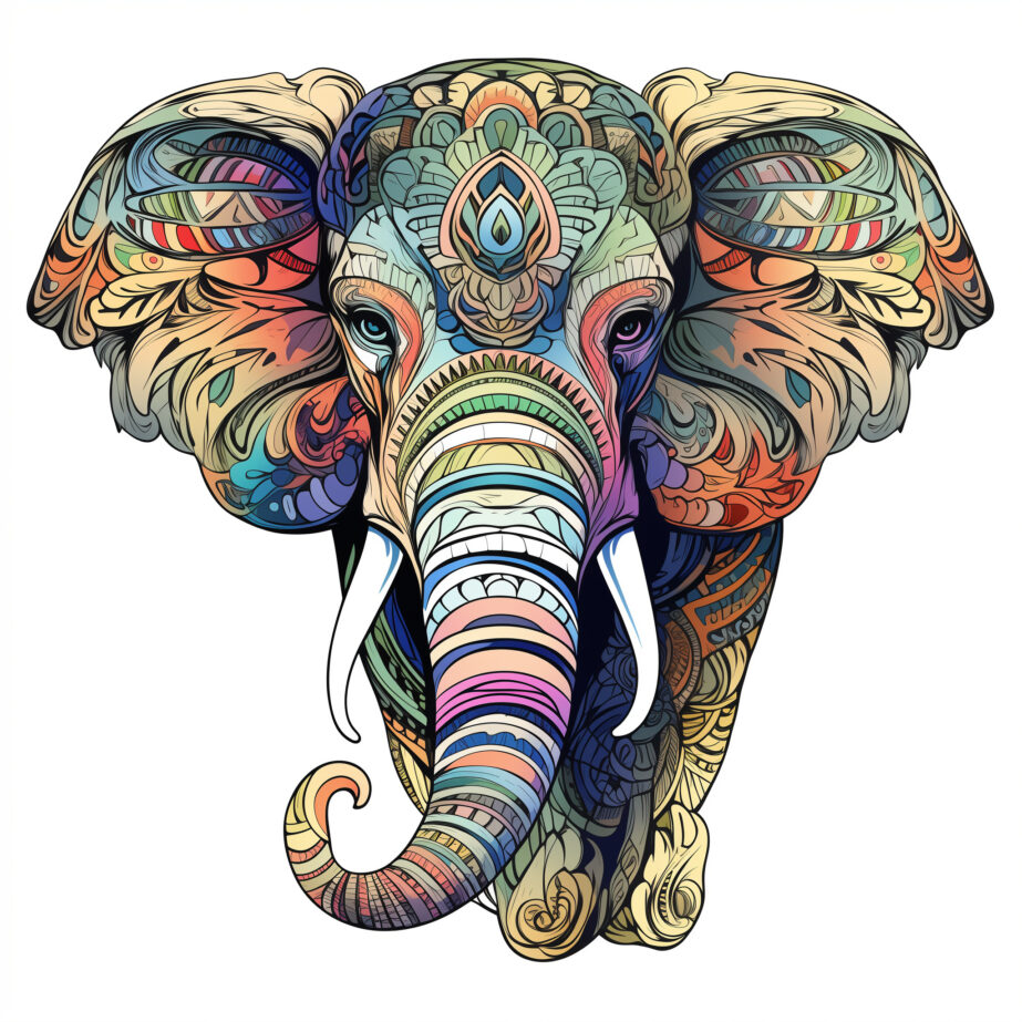 Adult Coloring Page Elephant 2Original image