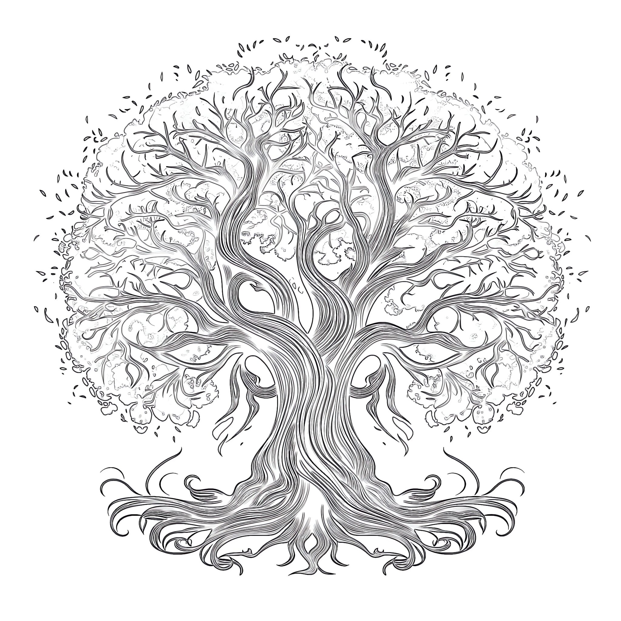 Adult Coloring Page Tree | Coloring Pages Mimi Panda