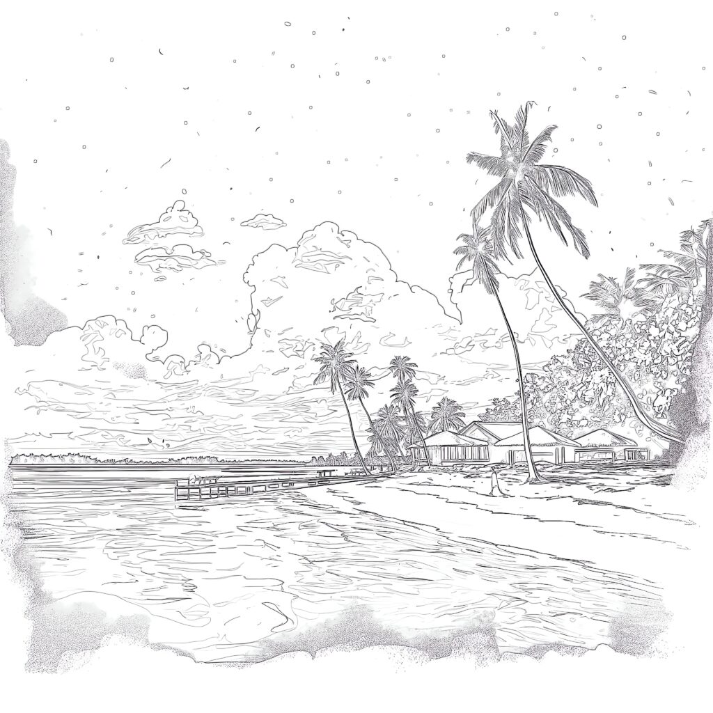 Adult Coloring Pages Beach 