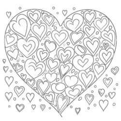 Adult Coloring Pages Hearts - Printable Coloring page