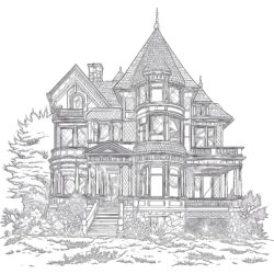 Adult Coloring Pages House - Printable Coloring page