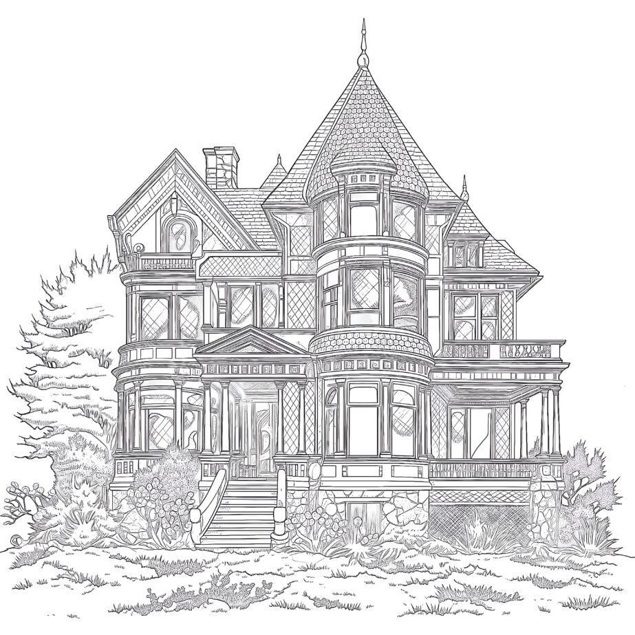 Adult Coloring Pages House