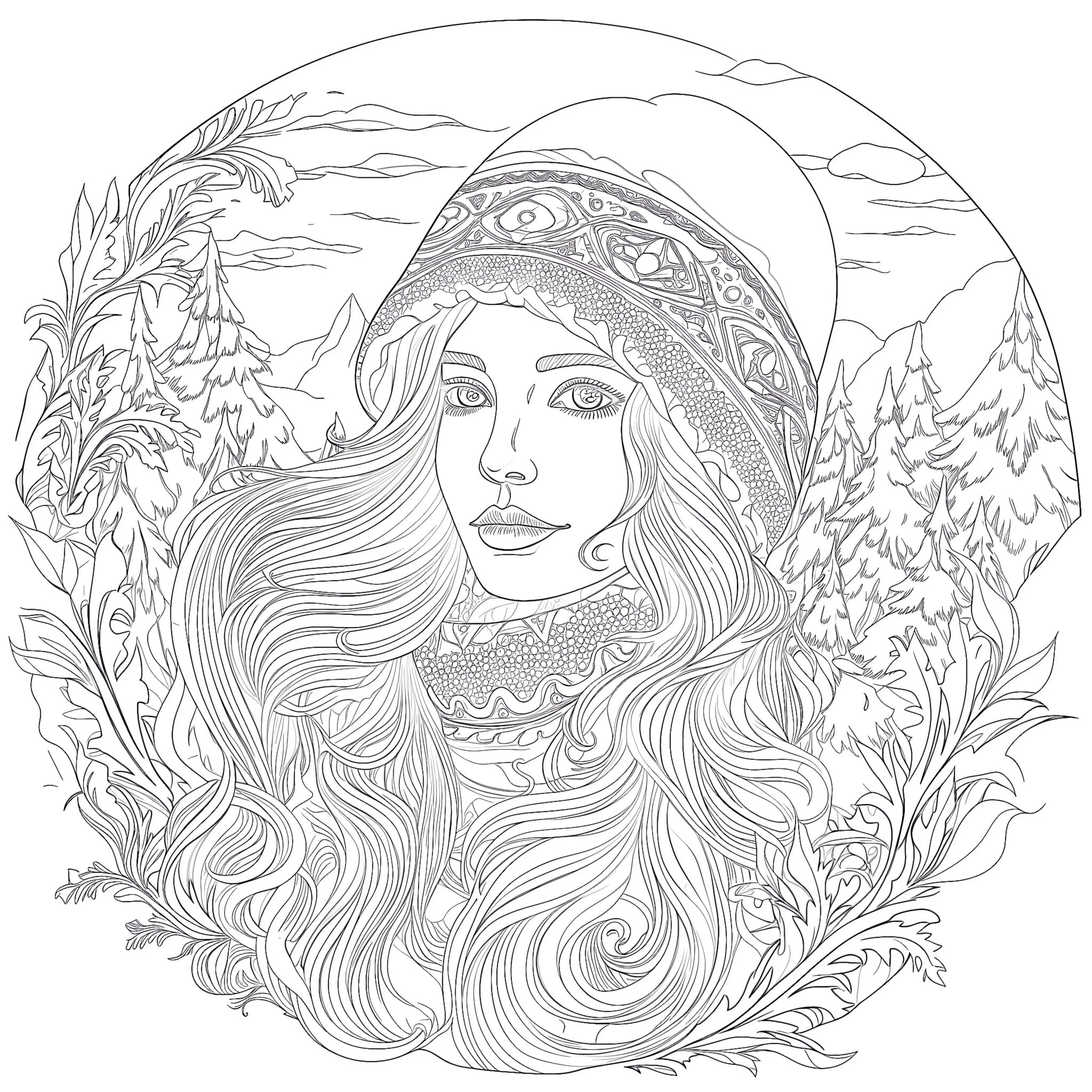 Malvorlagen für Erwachsene Winter | Ausmalbilder Mimi Panda