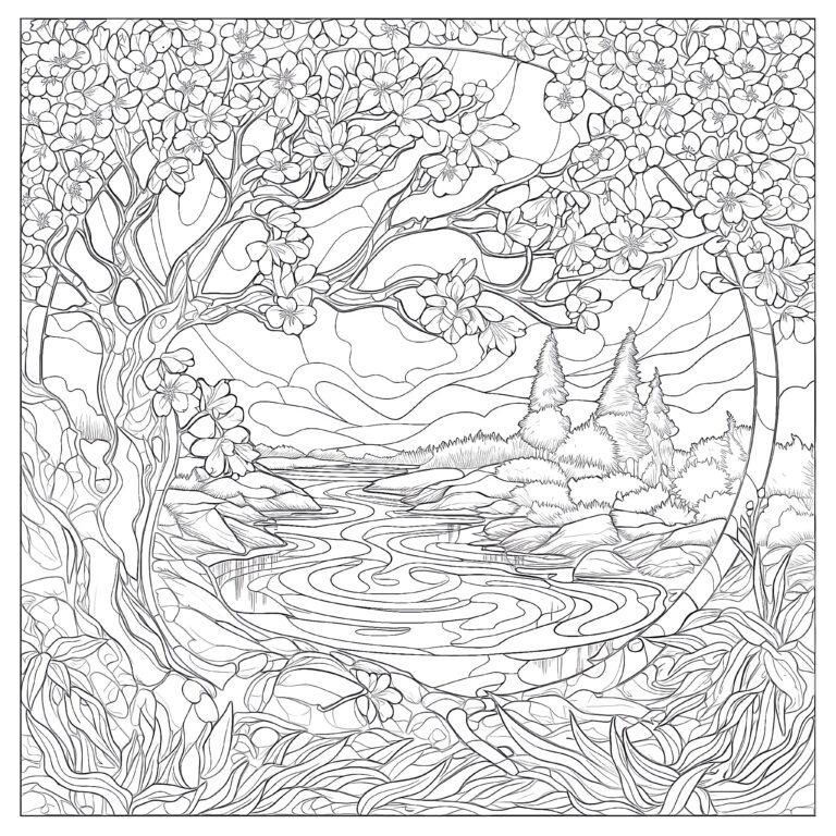 Adult Coloring Page Tree | Coloring Pages Mimi Panda