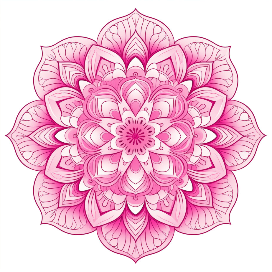 Adult Mandala Pink Coloring Page 2Original image
