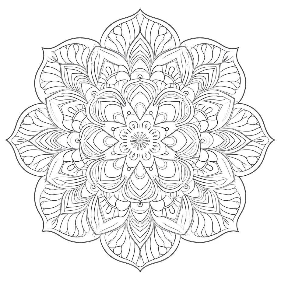 Adult Mandala Pink Coloring Page