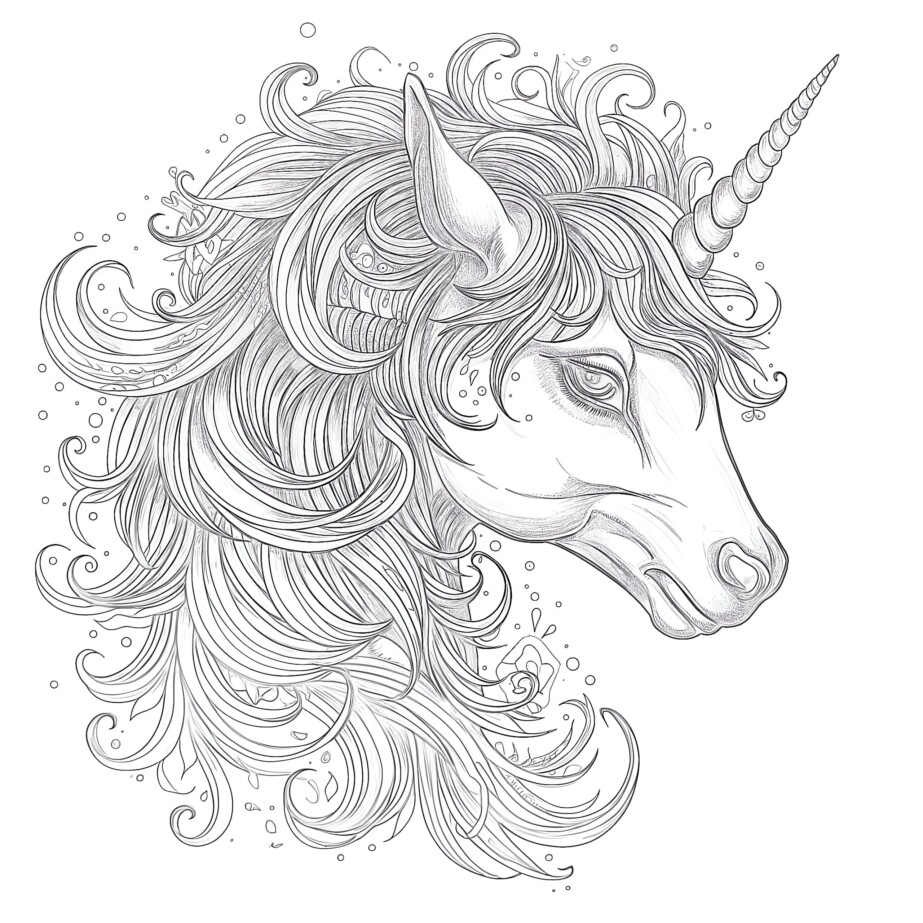 Página Para Colorear de Unicornios Para Adultos