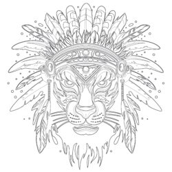 Adulte Tête de mort Jaguar Warrior Page de Coloriage - Page de coloriage imprimable