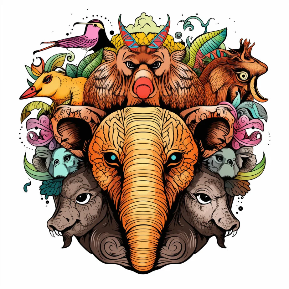 Animaux étranges Pour Adultes Page de Coloriage 2