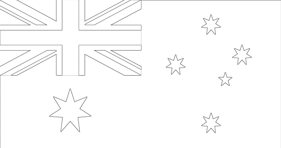 Online Coloring Australian Flag - Australian Flag Coloring Page 1194x630 