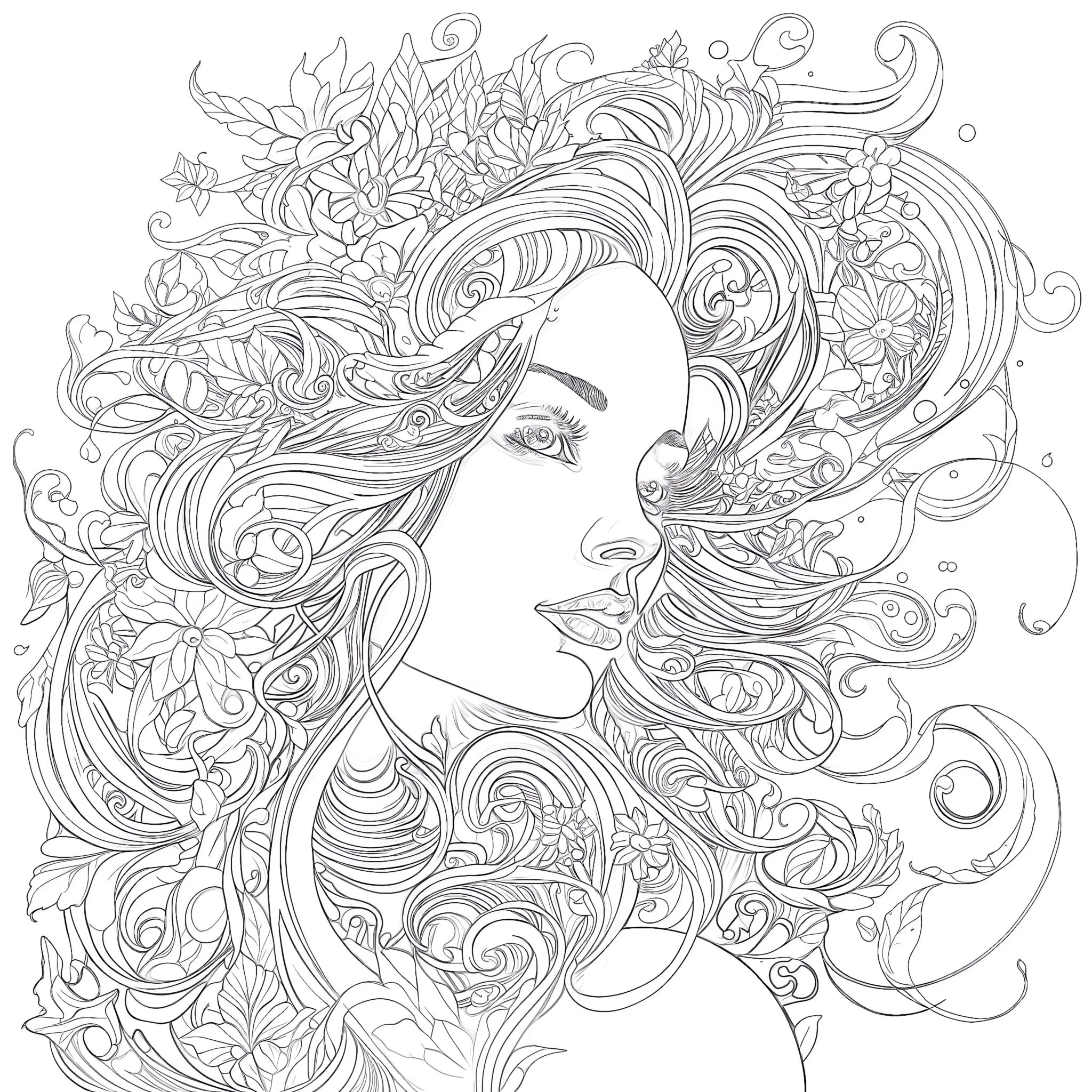 Printable Adult Sculpture Head Coloring Page | Coloring Pages Mimi Panda