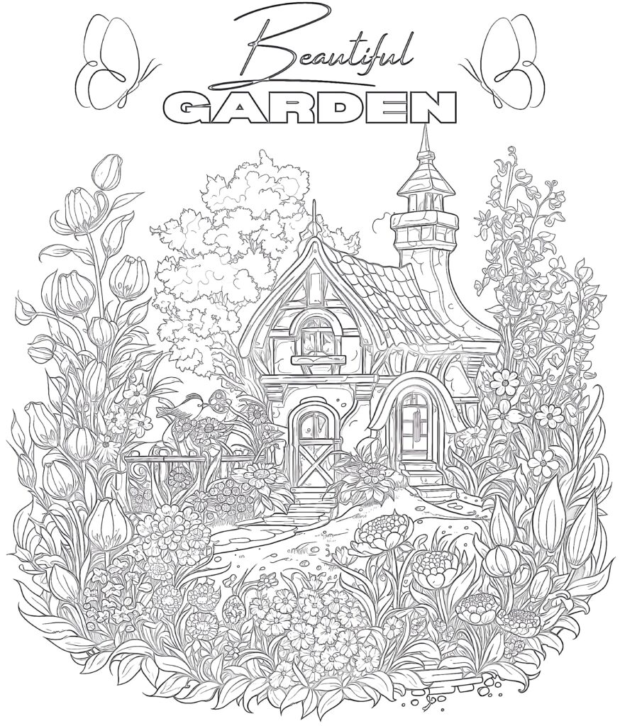 Best Beautiful Garden Coloring Page | Coloring Pages Mimi Panda