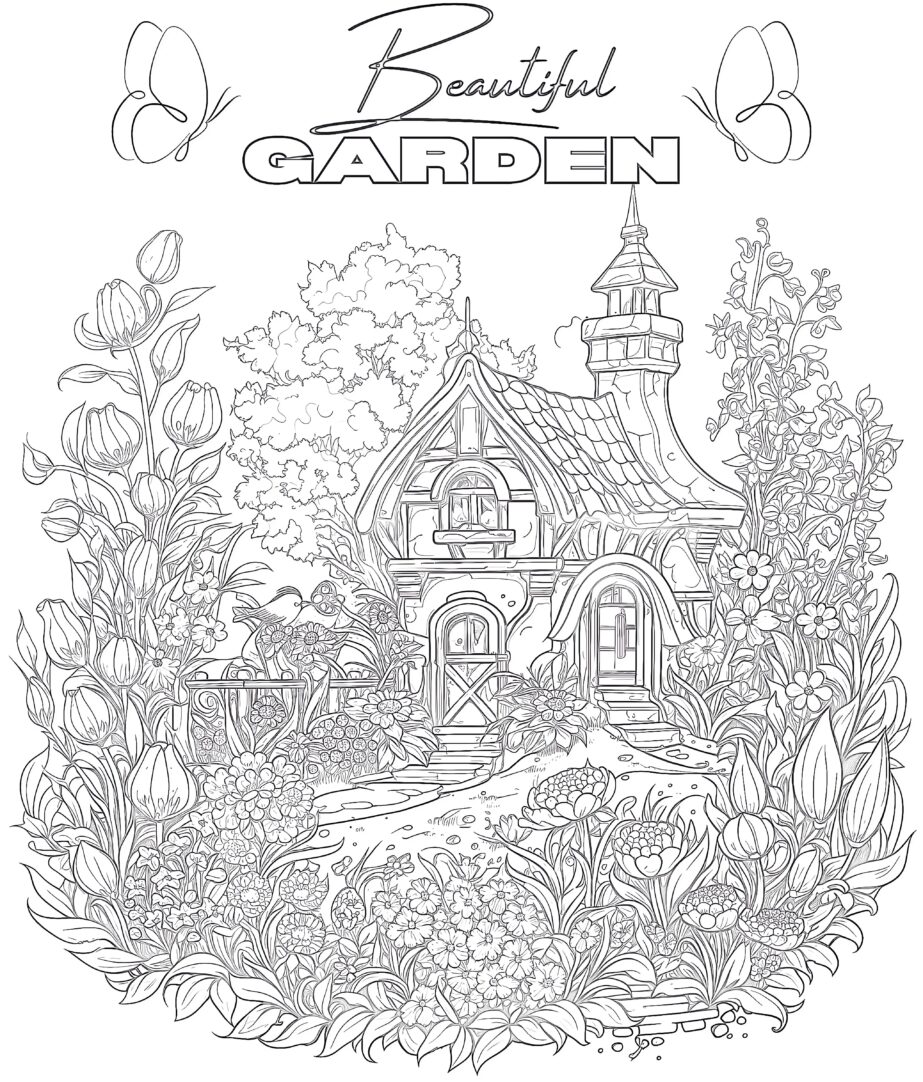 Best Beautiful Garden Coloring Page