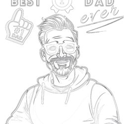 Best Dad Ever - Printable Coloring page