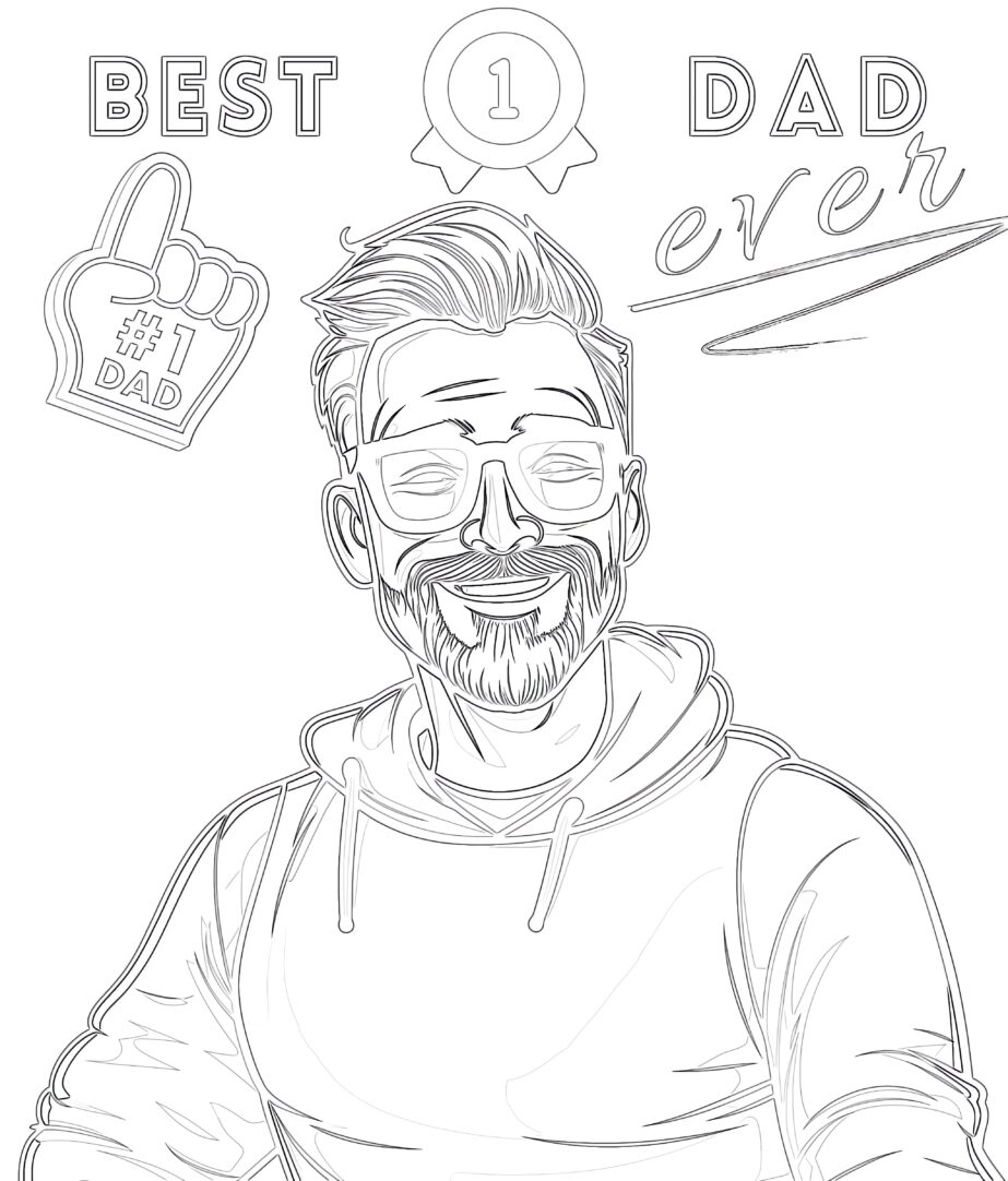 best dad ever coloring page