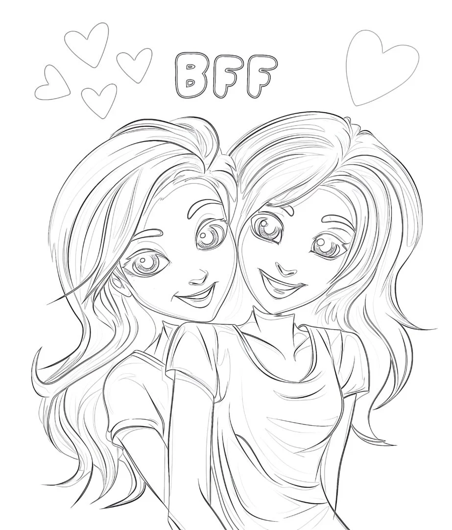 best friend coloring page