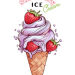 Best Strawberry Ice Cream Coloring Page 2 2