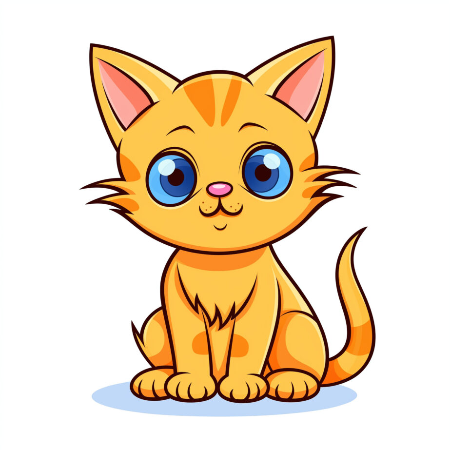 Página Para Colorear de Dibujos Animados de Gatos 2