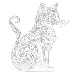 Chat Adulte Page de Coloriage