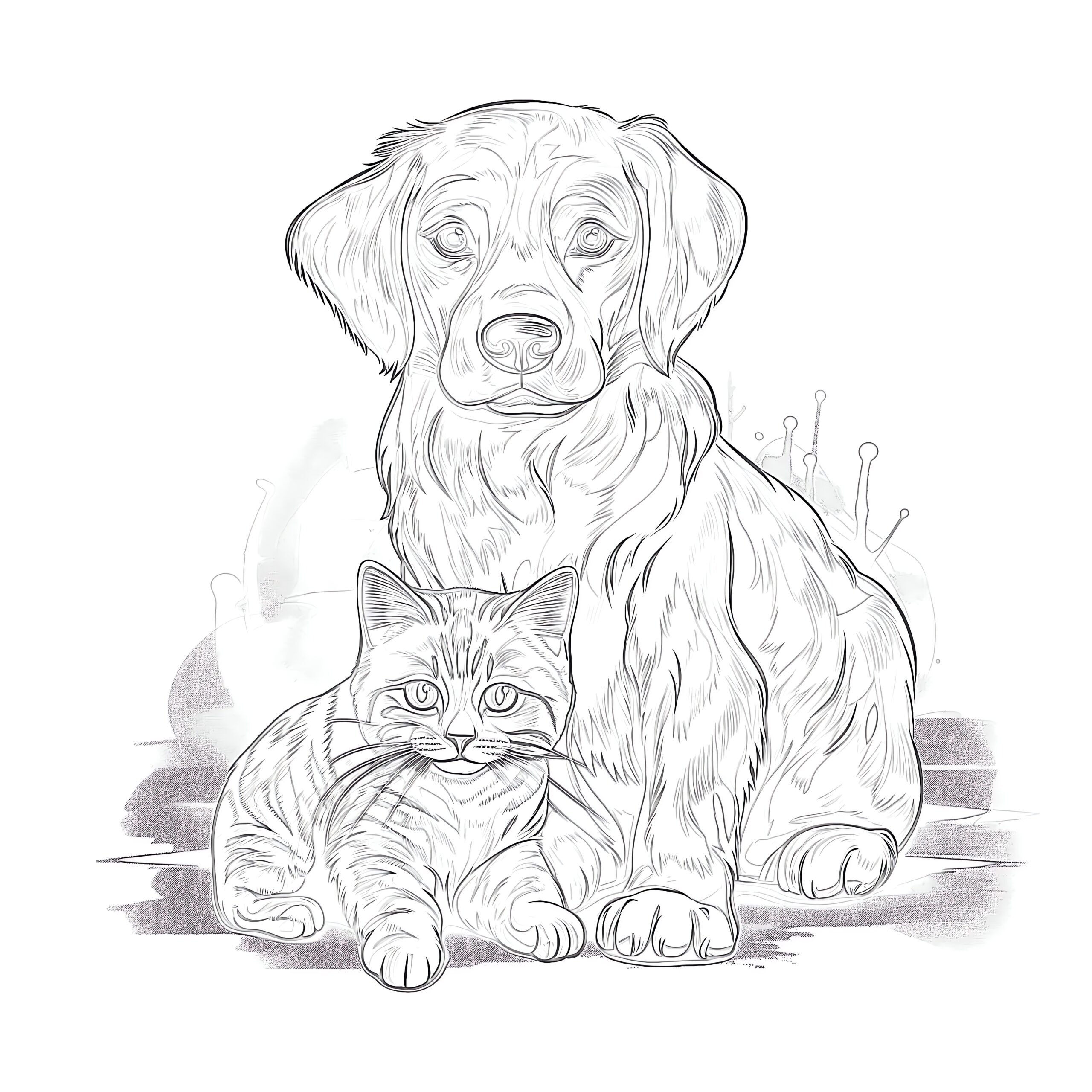 Free Coloring Pages Of Cats And Dogs