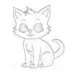 cat coloring page free