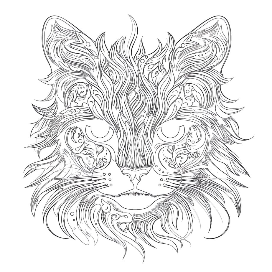 Cat Coloring Pages Adult - Coloring page