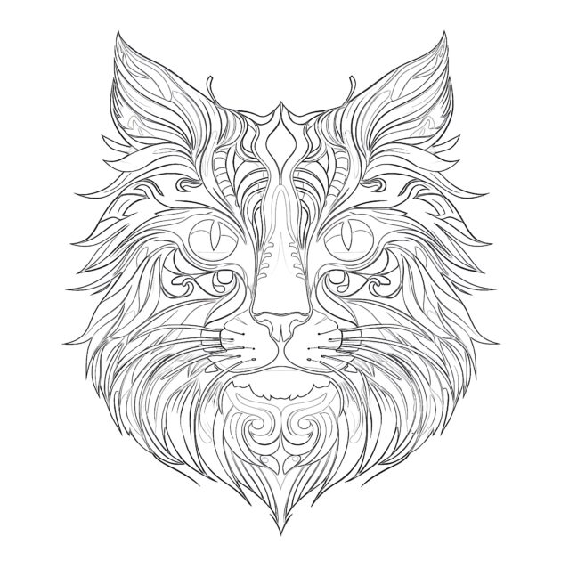 Cat Free Coloring Page | Coloring Pages Mimi Panda