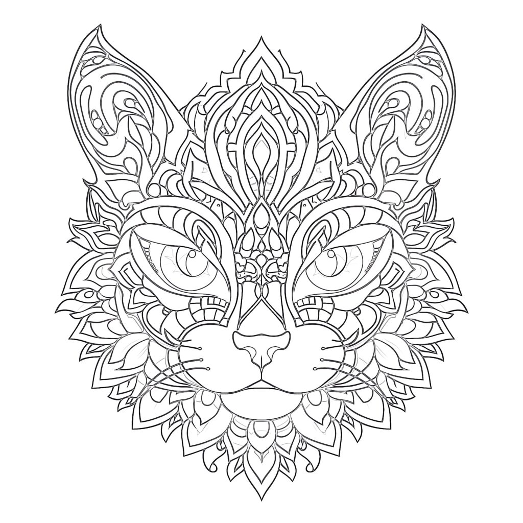 Cute Cats Coloring Page | Coloring Pages Mimi Panda