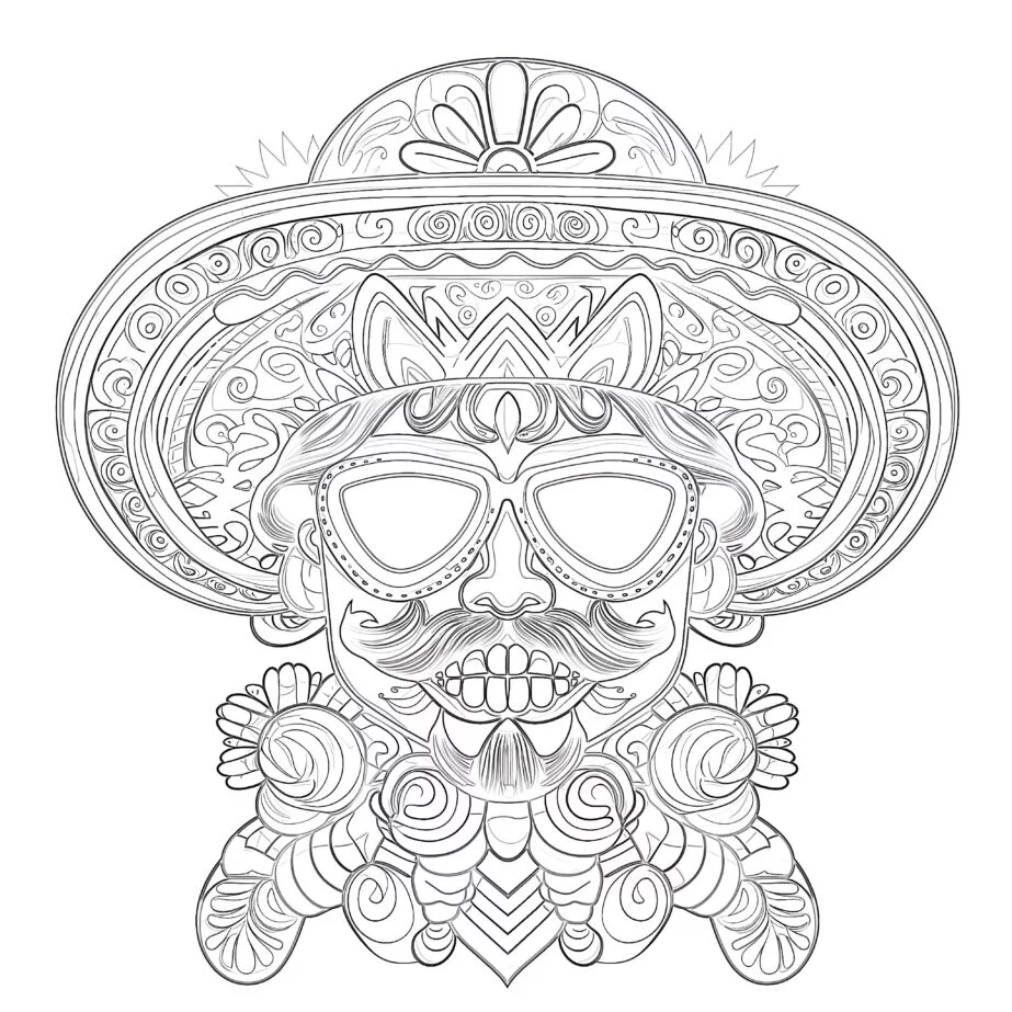 Cinco de Mayo Para Adultos Página Para Colorear