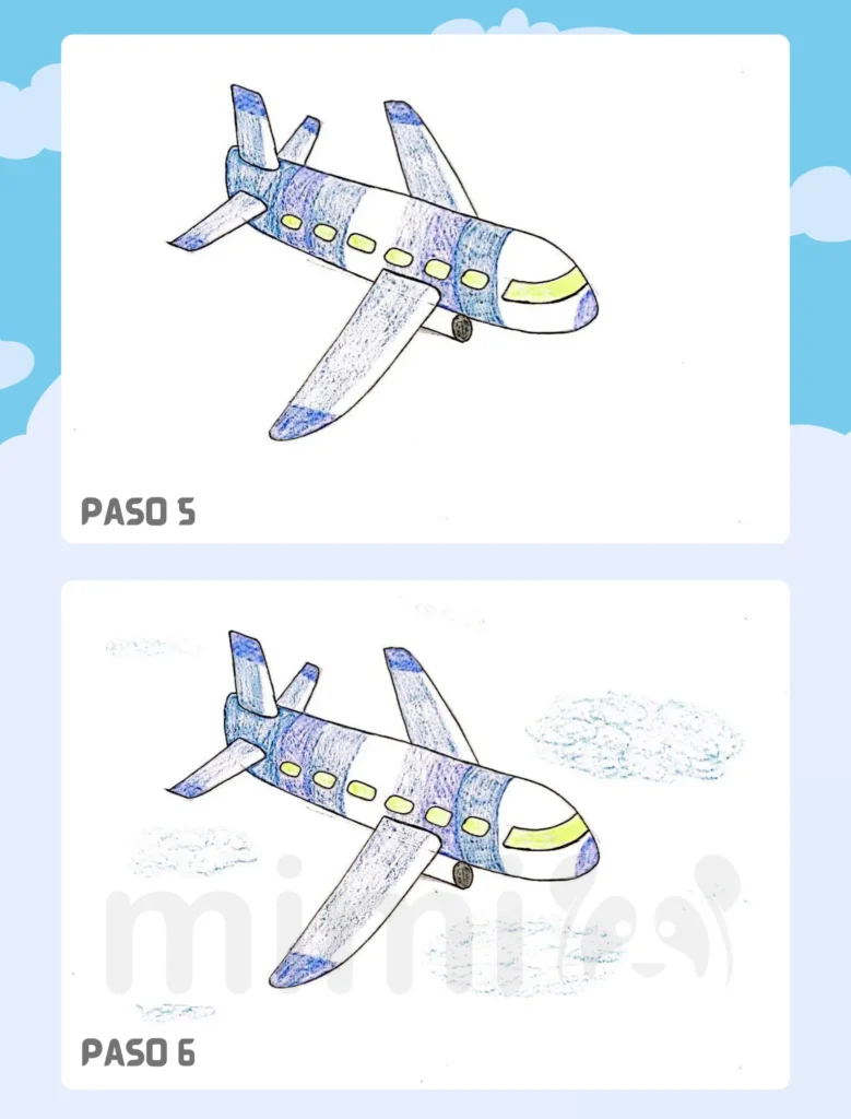Cómo Dibujar un Avión Paso 5 6