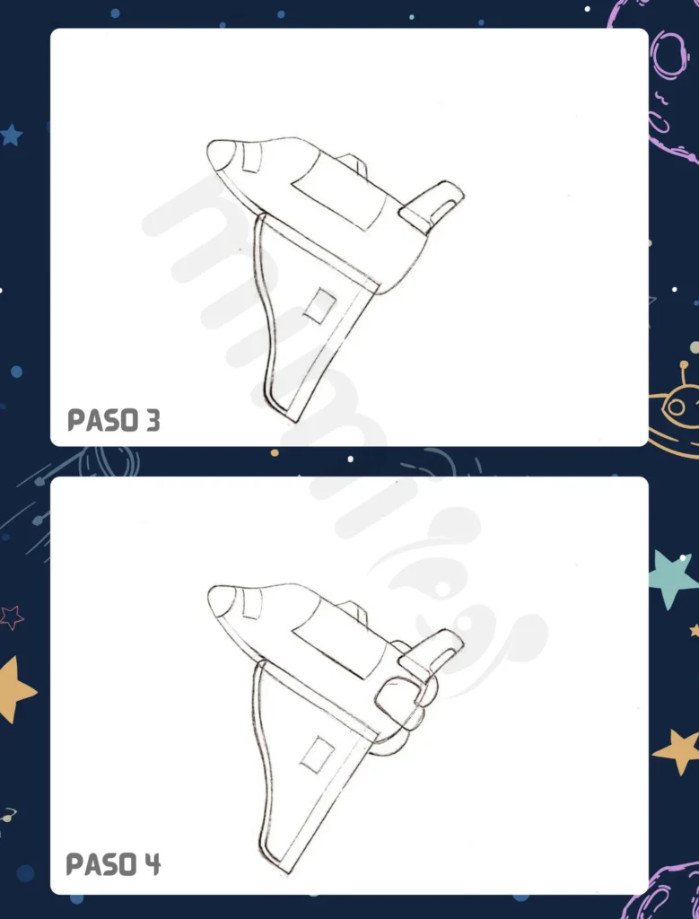 Cómo Dibujar un Cohete Espacial Paso 3 4