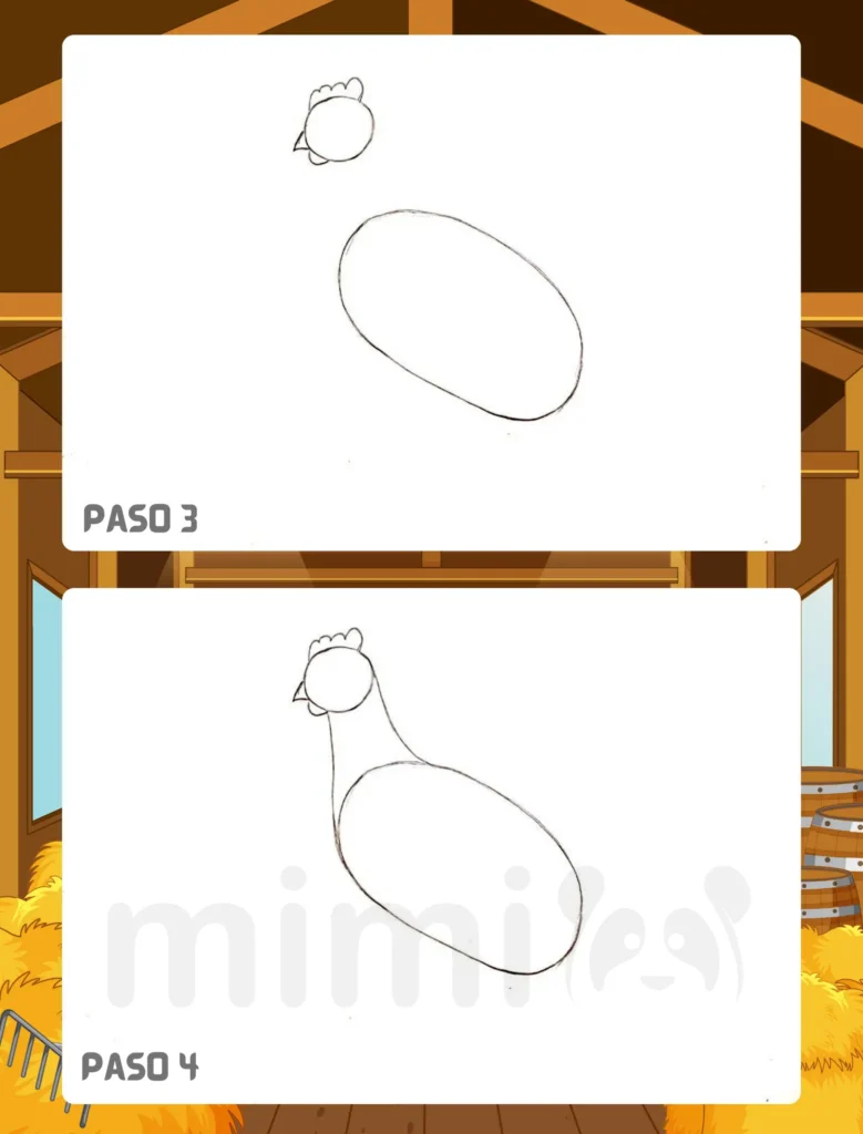 Cómo Dibujar un Pollo Paso 3 4