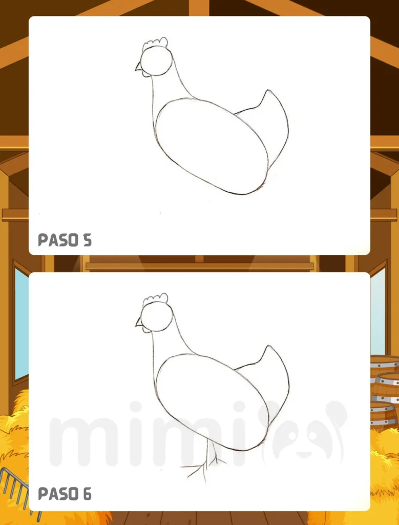 Cómo Dibujar un Pollo Paso 5 6