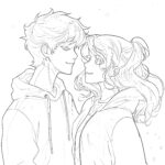 cute anime couple coloring pages