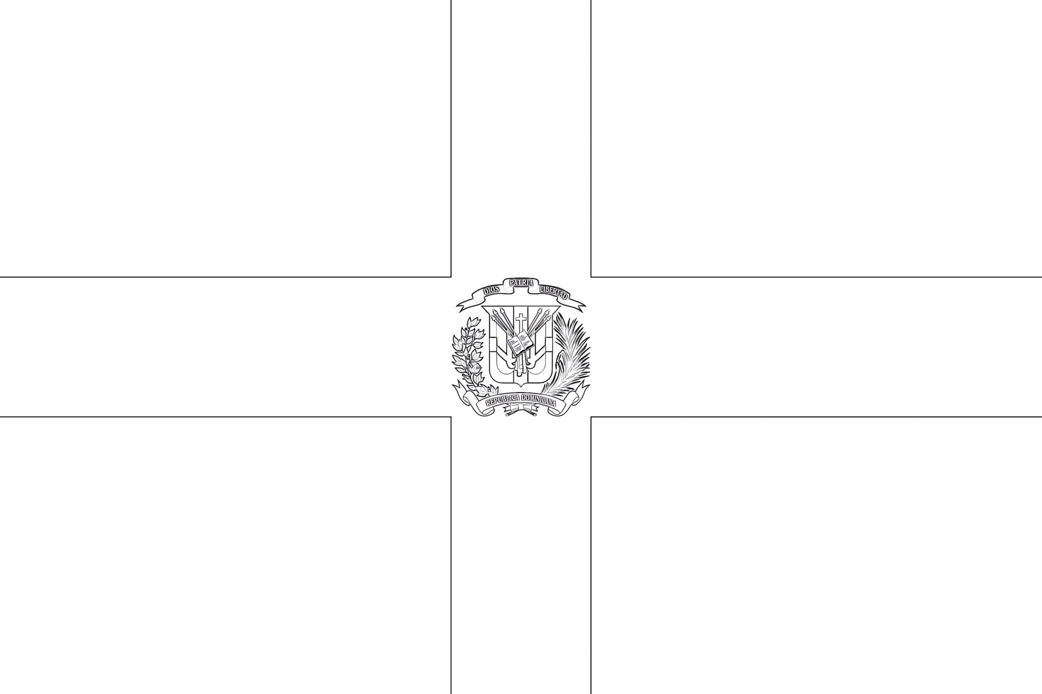 Dominican Republic Flag Coloring Page | Coloring Pages Mimi Panda