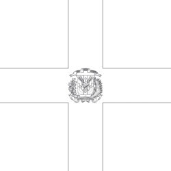 Dominican Republic Flag - Printable Coloring page