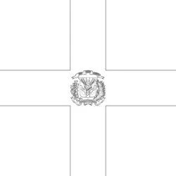 Dominican Republic Flag - Printable Coloring page