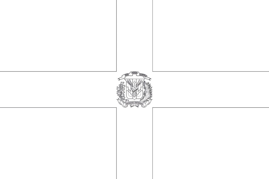 Dominican Republic Flag Coloring Page | Coloring Pages Mimi Panda