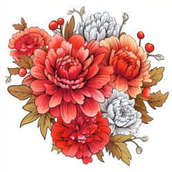 Flower Coloring Pages For Adults - Origin image