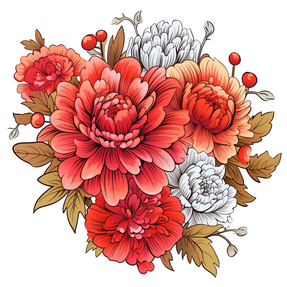 Flower Coloring Pages For Adults 2Original image