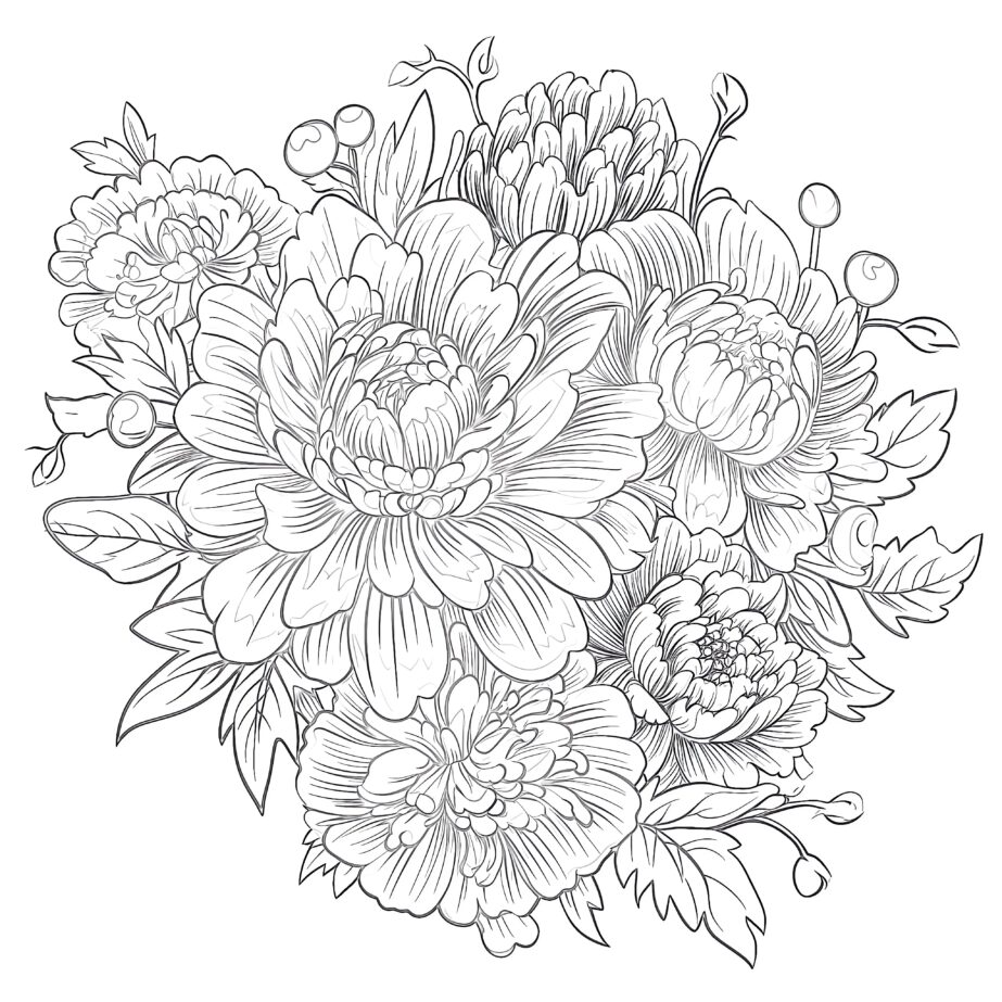 Flower Coloring Pages For Adults