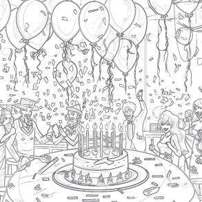 Happy Birthday Adult Coloring Pages