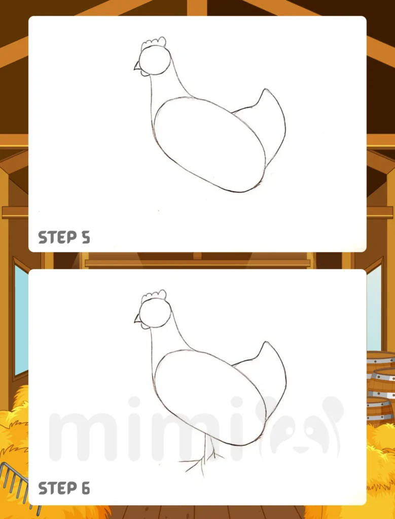 How to Draw a Chicken Step 5 6