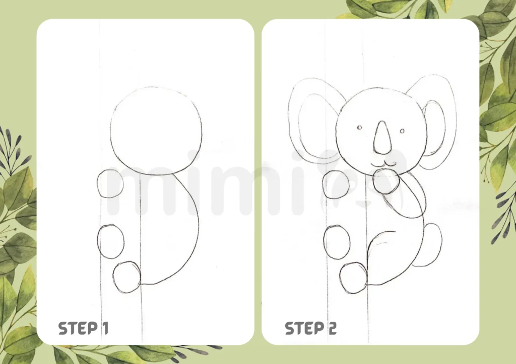 How To Draw A Koala Step 1 2