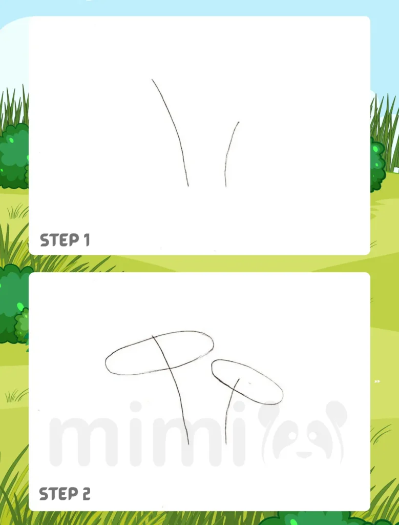 How to Draw A Mushroom Step 1 2