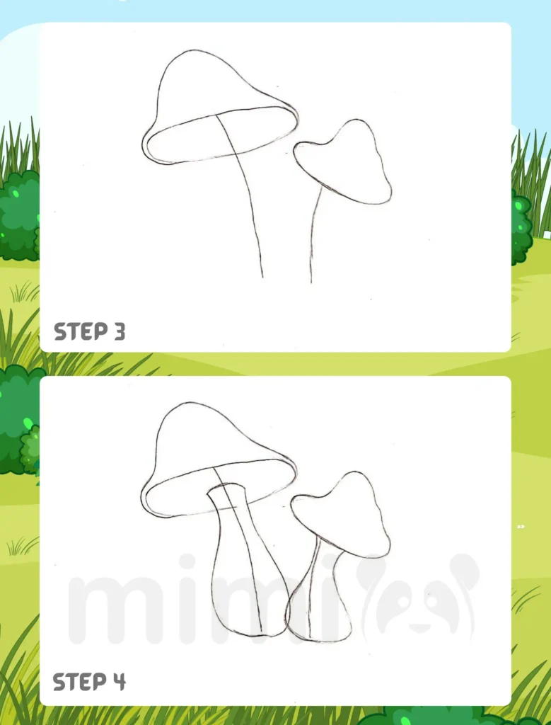 How to Draw A Mushroom Step 3 4