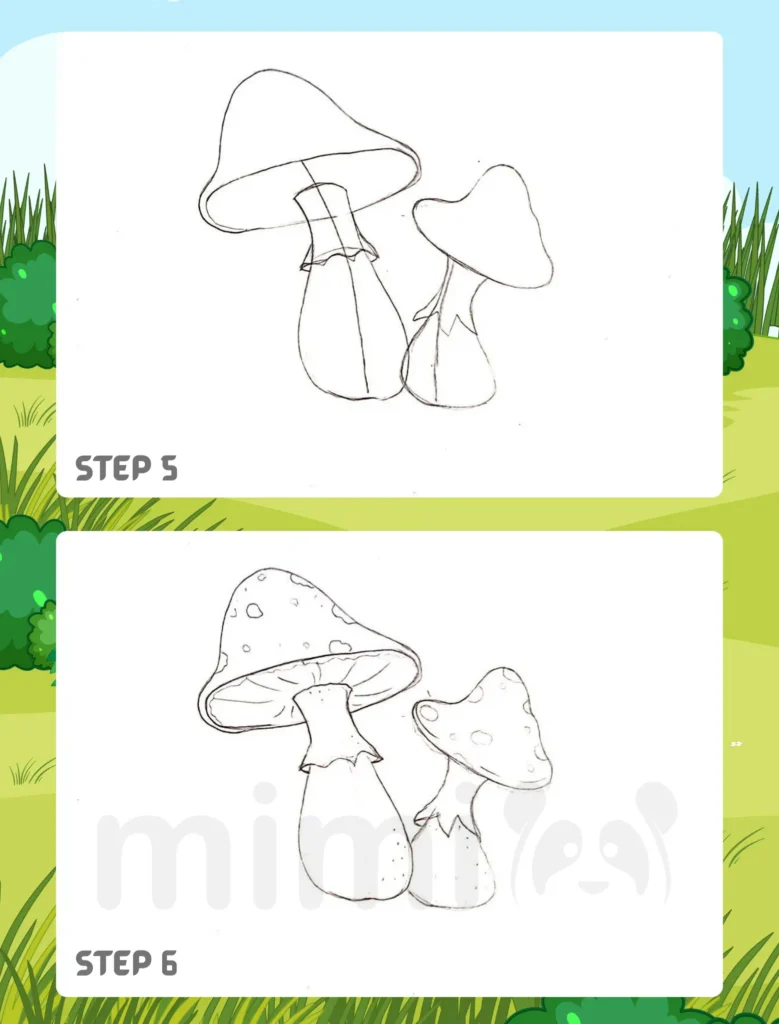 How to Draw A Mushroom Step 5 6